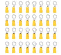 Ruidee 50 Pezzi Terminali ad Anello Connettori Elettrici M6 PVC Occhiello Anello Isolati Capicorda Giallo di Rame Connettore Terminale per Il Collegamento di Cavi, Fili (PRY6)