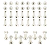 Ruidee 50 Sets Rilegatura Rivetti Viti M5x15mm Testa Tonda Croce Chicago Rivetti di Rilegatura in Acciaio Inossidabile Vite Piatta in Nichel Cintura Viti Libro per Album Fotografico(ZBD/M5x15)