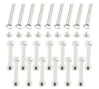 Ruidee 50Pezzi/25Sets Rivetti a Vite M5x45mm Viti Rilegatura Acciaio Inox Viti Chicago Rivetti Testa Piatta a Vite Cintura per Fissaggio Album Fotografico (ZBD/M5x45）