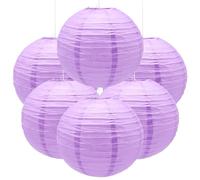 Ruidee 6 Pezzi Lanterne di Carta 30cm Lanterna di Carta Rotonde da Appendere in Carta Lanterne Lanterna di Carta per Decorare Luci e Decorazioni per Matrimoni Compleanni Diametro (ZDL/Light Purple)