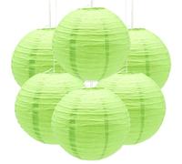 Ruidee 6 Pezzi Lanterne di Carta 30cm Lanterna di Carta Rotonde da Appendere in Carta Lanterne Lanterna di Carta per Decorare Luci e Decorazioni per Matrimoni Compleanni Diametro (ZDL/Green)