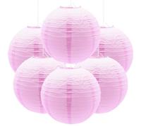 Ruidee 6 Pezzi Lanterne di Carta 30cm Lanterna di Carta Rotonde da Appendere in Carta Lanterne Lanterna di Carta per Decorare Luci e Decorazioni per Matrimoni Compleanni Diametro (ZDL/Pink)