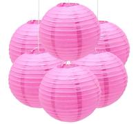 Ruidee 6 Pezzi Lanterne di Carta 30cm Lanterna di Carta Rotonde da Appendere in Carta Lanterne Lanterna di Carta per Decorare Luci e Decorazioni per Matrimoni Compleanni Diametro (ZDL/Rose)