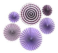 Ruidee 6 Pezzi Ventagli di Carta Set Paper Fans Ventole Piegate Decorative Ventaglio Rotondo per Feste Compleanno Matrimonio Decorazion (TZS/Purple)