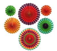 Ruidee 6 Pezzi Ventagli di Carta Set Paper Fans Ventole Piegate Decorative Ventaglio Rotondo per Feste Compleanno Matrimonio Decorazion (TZS/Color)