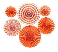 Ruidee 6 Pezzi Ventagli di Carta Set Paper Fans Ventole Piegate Decorative Ventaglio Rotondo per Feste Compleanno Matrimonio Decorazion (TZS/Orange)