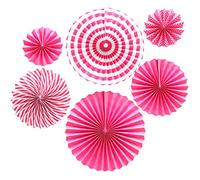 Ruidee 6 Pezzi Ventagli di Carta Set Paper Fans Ventole Piegate Decorative Ventaglio Rotondo per Feste Compleanno Matrimonio Decorazion (TZS/Rose)