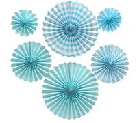 Ruidee 6 Pezzi Ventagli di Carta Set Paper Fans Ventole Piegate Decorative Ventaglio Rotondo per Feste Compleanno Matrimonio Decorazion (TZS/Blue)