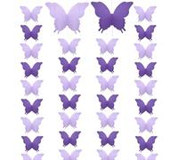 Ruidee Ghirlanda di carta a forma di farfalla, 4 pezzi, colore: viola, decorazione da appendere per Halloween, compleanno, baby shower, matrimonio