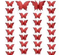 Ruidee Ghirlanda di carta a forma di farfalla rossa, 4 pezzi, decorazione da appendere per feste e celebrazioni