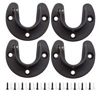 Ruidee Set di 4 supporti per tubi tondi, 32 mm, a forma di U, in acciaio inox, per stendibiancheria (FL/Black/32 mm)