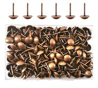 Ruidee Thumbtacks - Unghie rotonde in metallo, 200 pezzi, per sedie, mobili, letto, unghie decorative (bronzo rosso)
