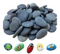 ruidinaways 60 pietre da dipingere, 1,5 - 3 cm, ciottoli piatti da dipingere, pietre di fiume naturali da spiaggia, ciottoli, pietre decorative per pittura, decorazione arte e pittura