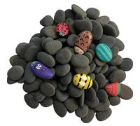 ruidinaways 800 g di ciottoli naturali grigi da dipingere, pietre di fiume piatte lisce per arte e artigianato, collage fai da te (1-2,5 cm)