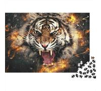 Ruído de tigre feroz Puzzle Da 1000 Pezzi in Cartone Robusto Per Collezionisti, Puzzle Di Abilità Logiche, Attività Di Festa, Miglior Regalo Per Hobbyisti Di Puzzle38x26cm/1000pcs