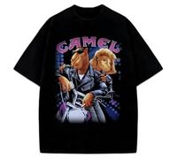 RUIdrSEDFG Joe Camel T-Shirt Joe Camel Motorcycle Vintage AD Custom Graphic Tee Black L