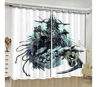 Ruifulex Tende oscuranti 3D Tenda della Finestra Villa Decorazione Domestica Stampa Personalizzata, Armatura Creativa Personalizzata Guerriero Scuro Larghezza 107 x Altezza 160 cm