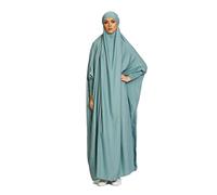 RUIG Abito da Donna Preghiera Musulmana Abaya Islamico Maxi Caftano Africano Turchia Islam Dubai Abito a Figura Intera con Hijab