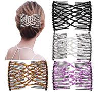 Ruihfas 4 pezzi magici perline pettine per capelli doppie clip facile stiramento pettini accessori per lo styling dei capelli per le donne ragazze bellezza dei capelli