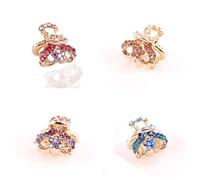 Ruihfas Mini fermagli per capelli con strass per donne e ragazze, accessori per capelli con cristallo floreale a mascella, forcine per capelli, 4 pezzi