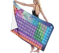 RUiillg Telo Mare in Microfibra,Telo da Bagno Oversize Tavola Periodica Bellissimi Asciugamani per Lo Sport Asciugatura Rapida da Bagno 80×130cm