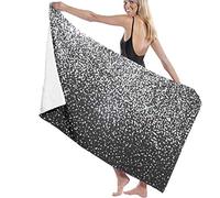 RUiillg Telo Mare Microfibra,Glitter Argento Lucido Telo Spiaggia Antisabbia,Grande Coperta Da Spiaggia Portatile Telo Spiaggia Multifunzionale Telo Da Campeggio Mare Picnic 130×80cm