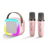 RuiJOTWAT Altoparlante Bluetooth, piccolo altoparlante con microfono wireless e altoparlante integrato per canto, adatto per riunioni scolastiche a casa, rosa