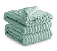 RUIKASI Coperta Plaid Pile Matrimoniale - Coperta Calda Invernale per Divano e Grande Letto Matrimoniale 230x270 cm Pile di Flanella Morbida, Fleece Blanket for Sofa and Couch, Verde Fango