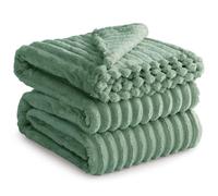 RUIKASI Coperta Plaid Pile Matrimoniale - Coperta Calda Invernale per Divano e Grande Letto Matrimoniale 220x240 cm Pile di Flanella Morbida, Fleece Blanket for Sofa and Couch, Verde