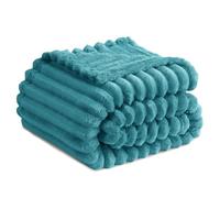 RUIKASI Coperta Plaid Pile Singolo - Coperta Calda Invernale per Divano e Letto Singola 130x150 cm Pile di Flanella Morbida, Fleece Blanket for Sofa and Couch, Verde Acqua