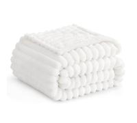 RUIKASI Coperta Plaid Pile Singolo - Coperta Calda Invernale per Divano e Letto Singola 150x200 cm Pile di Flanella Morbida, Fleece Blanket for Sofa and Couch, Bianco