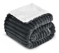 RUIKASI Plaid Coperta Pile Matrimoniale - 150x200 cm Coperta Termica Invernale Sherpa Morbida per Divano e Letto Matrimoniale, Grigio