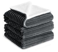 RUIKASI Plaid Coperta Pile Matrimoniale - 220x240 cm Coperta Termica Invernale Sherpa Morbida per Grande Letto Matrimoniale, Grigio