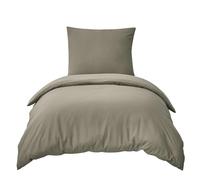 RUIKASI Set Biancheria da Letto Taupe 155x220 2 Pezzi - Set Biancheria da Letto in Microfibra di Poliestere Oeko-TEX, Copripiumino 155 x 220cm + Fodere Cuscino 80x80cm con Cerniera, Morbido e Senza