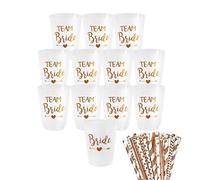 Ruikdly 12 Pezzi Bachelorette Party Cups Cannucce in oro rosa Riutilizzo Bicchierini per festa matrimonio e festa addio al nubilato