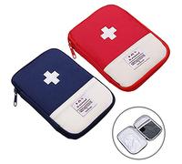 Ruikdly Borsa di Pronto Soccorso Medico 2 Pezzi Kit di Primo Soccorso Mini Kit di Pronto Soccorso Portatile Sopravvivenza per Auto casa Picnic Campeggio Viaggio e Altre attività all'aperto Rosso blu