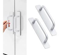 Ruikdly Maniglie Autoadesive per Mobili 2 pezzi Maniglia Porta Scorrevole in Alluminio, Senza Foratura 210 mm Maniglie per Armadio Adesiva per Frigoriferi, Armadi, Porta Scorrevole (Argento)…