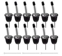 Ruikdly Versatori in Acciaio Inox 12 PCS Acciaio Inox Bottiglia Versatori Versatori Beccuccio Conico Liquore Bottiglia Versatore con 3 spazzole per la Pulizia per Cocktail Liquore Vino Olio Aceto