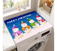 RUILBJ Tappetino Antipolvere per Lavatrice Protezione Solare,Diatomite Copri Asciugatrice Frigorifero,Tappetini da Bagno,Tappetino di Drenaggio Tavolino da caffè,Motivi Natalizi (Blu,60x60 cm)
