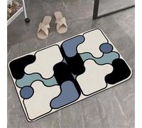 RUILBJM Semplice Tappetino da Bagno, Tinta Unita Blocco Puzzle Stampa Tappeto, Adatto per Balcone Camera da Letto Ingresso, Arredamento per la Casa Geometrico Tema Tappetino (Style 7,60x90 cm)