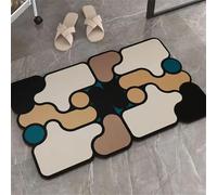 RUILBJM Semplice Tappetino da Bagno, Tinta Unita Blocco Puzzle Stampa Tappeto, Adatto per Balcone Camera da Letto Ingresso, Arredamento per la Casa Geometrico Tema Tappetino (Style 1,60x90 cm)