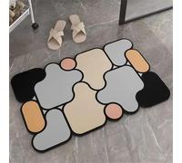 RUILBJM Semplice Tappetino da Bagno, Tinta Unita Blocco Puzzle Stampa Tappeto, Adatto per Balcone Camera da Letto Ingresso, Arredamento per la Casa Geometrico Tema Tappetino (Style 5,40x60 cm)