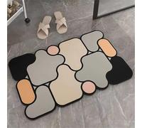 RUILBJM Semplice Tappetino da Bagno, Tinta Unita Blocco Puzzle Stampa Tappeto, Adatto per Balcone Camera da Letto Ingresso, Arredamento per la Casa Geometrico Tema Tappetino (Style 6,50x80 cm)