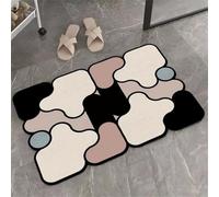 RUILBJM Semplice Tappetino da Bagno, Tinta Unita Blocco Puzzle Stampa Tappeto, Adatto per Balcone Camera da Letto Ingresso, Arredamento per la Casa Geometrico Tema Tappetino (Style 2,50x80 cm)