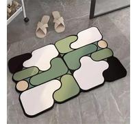 RUILBJM Semplice Tappetino da Bagno, Tinta Unita Blocco Puzzle Stampa Tappeto, Adatto per Balcone Camera da Letto Ingresso, Arredamento per la Casa Geometrico Tema Tappetino (Style 3,60x90 cm)