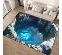 RUILBJM Tappeto 3D Effetto Illusione Ottica Morbido Antiscivolo, Pelo Corto Resistente alle Macchie Facile da Pulire, Motivi Abisso Caverna Animali per Soggiorno Camera (COLORE-6,160x230cm)