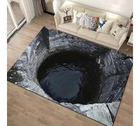RUILBJM Tappeto 3D Effetto Illusione Ottica Morbido Antiscivolo, Pelo Corto Resistente alle Macchie Facile da Pulire, Motivi Abisso Caverna Animali per Soggiorno Camera (COLORE-1,160x200cm)