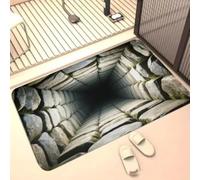 RUILBJM Tappeto 3D Illusione Ottica Antiscivolo Lavabile Zerbino Casa (COLORE-2,50x80cm)
