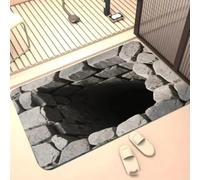 RUILBJM Tappeto 3D Illusione Ottica Antiscivolo Lavabile Zerbino Casa (COLORE-4,60x90cm)