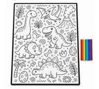 RUILBJM Tappeto Da Colorare Dinosauri - Tappeto Gioco Lavabile Riutilizzabile, Retro Antiscivolo, Adatto A Ragazzi E Ragazze, Ideale Per Camere E Stanze Giochi (COLORE-5,60x90cm)